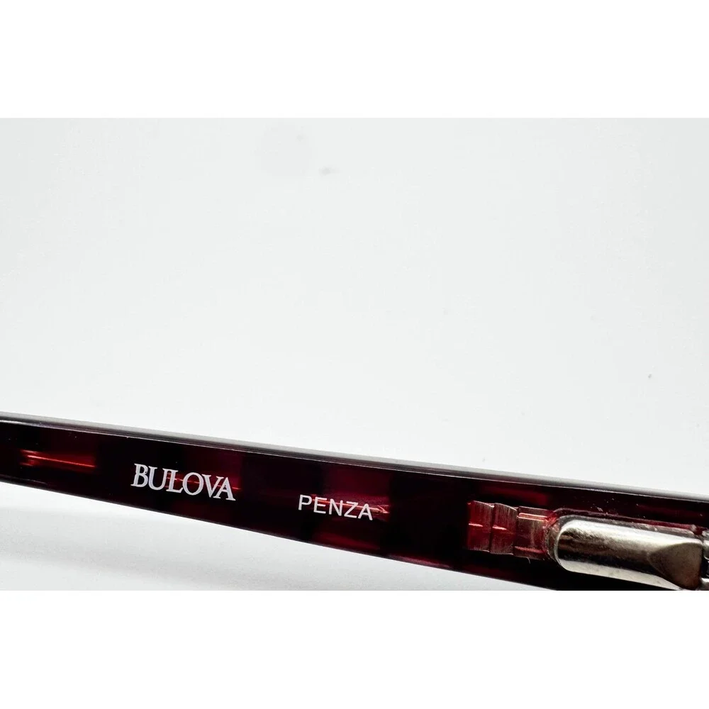 Bulova Penza Eyeglasses Womens Black Red Rhinestone Accents 51-16-140